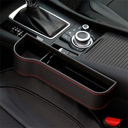 Seat Pockets PU Leather Car Console Side Organizer with